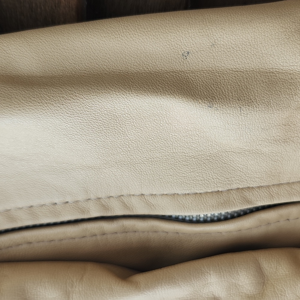 Vintage Moda In Pelle Waist Length Moto Jacket Zippered Buttery Yellow Beige - Picture 8 of 9